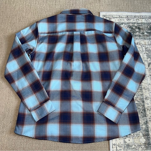 Dixxon Women’s The Riveted Flannel Button Up Shirt Sz XL Blue Plaid Check GUC - Picture 9 of 10